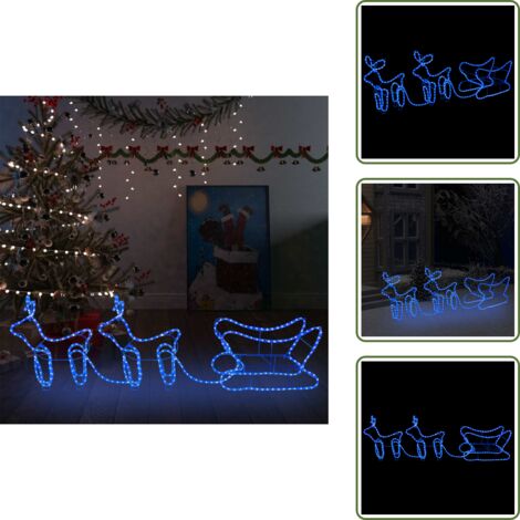 The Living Store Renne e Slitta Decorazione Natalizia per Esterni 576 LED - Luci natalizie