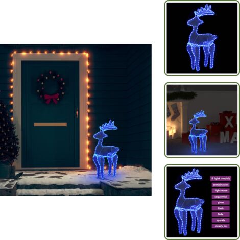 The Living Store Reno de Navidad con malla 306 LED 60x24x89 cm - Luces LED