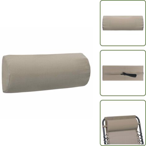 The Living Store Reposacabezas de silla jardín textilene gris taupe 40x7,5x15 cm - Reposacabezas para sillas