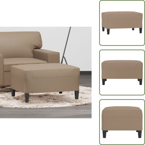The Living Store Reposapiés de cuero sintético color capuchino 70x55x41 cm - Reposapiés moderno