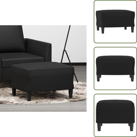 The Living Store Reposapiés de cuero sintético negro 60x50x41 cm - Reposapiés