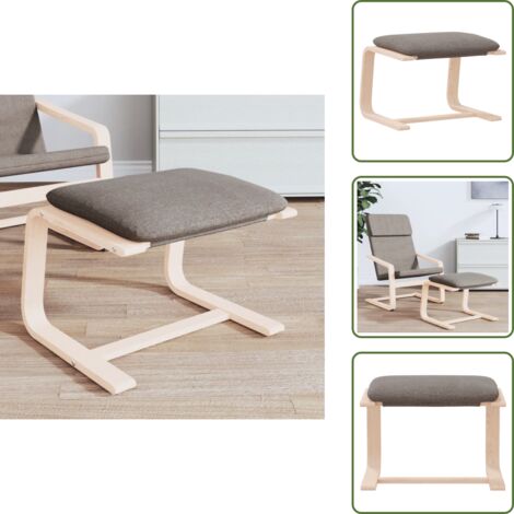 The Living Store Reposapiés de tela gris taupe 51x41x40 cm - Reposapiés