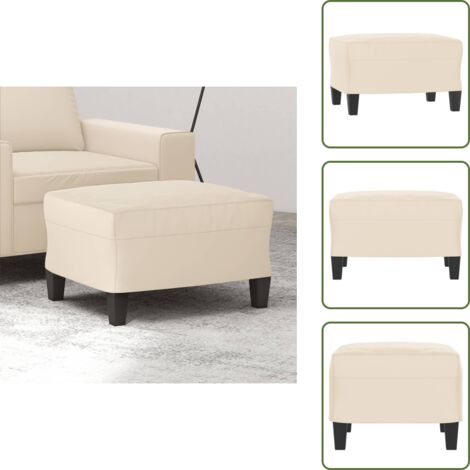 The Living Store Reposapiés tela de microfibra beige 60x50x41 cm - Reposapiés