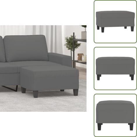 The Living Store Reposapiés tela de microfibra gris oscuro 70x55x41 cm - Reposapiés