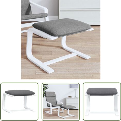 The Living Store Repose-pied Gris foncé 51x41x40 cm Tissu - Tabouret - Repose-pied - Pouf - Meuble Salon - Décor Intérieur