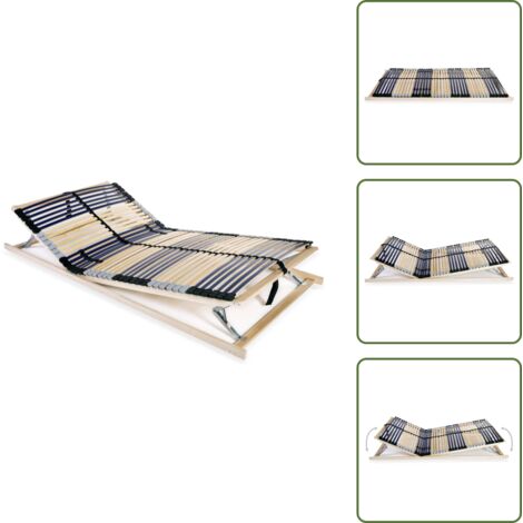 The Living Store Rete a Doghe 7 Zone senza Materasso con 42 Doghe 100x200 cm - Doghe in legno