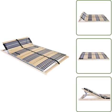 The Living Store Rete a Doghe 7 Zone senza Materasso con 42 Doghe 100x200 cm - Doghe in legno
