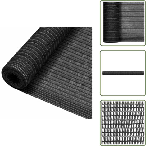 The Living Store Rete per Privacy Antracite 1,8x10 m in HDPE 150 g/m² - Rete da giardino