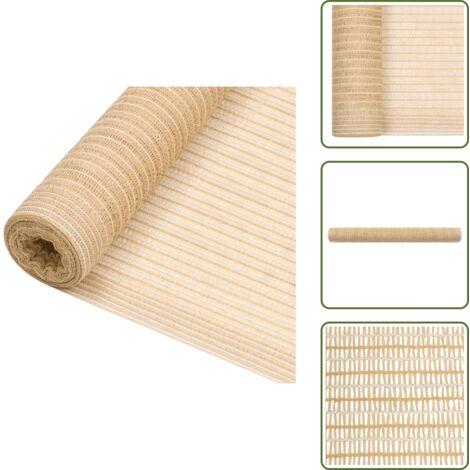 The Living Store Rete per Privacy Beige 1x50 m in HDPE 75 g/m² - Rete da giardino