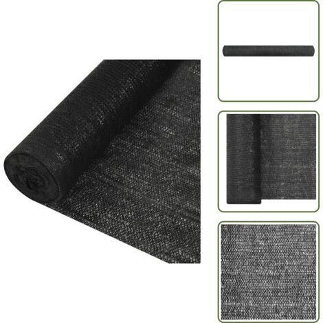 The Living Store Rete per Privacy Nera 1,2x10 m in HDPE 195 g/m² - Rete da giardino