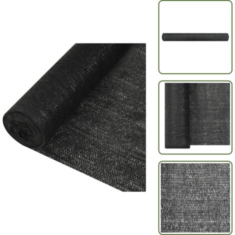 The Living Store Rete per Privacy Nera 1,5x50 m in HDPE 195 g/m² - Rete da giardino