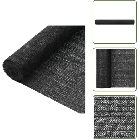 The Living Store Rete per Privacy Nera 2x10 m in HDPE 75 g/m² - Rete da giardino