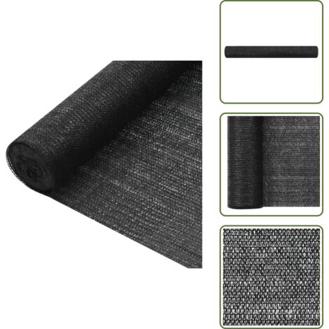 The Living Store Rete per Privacy Nera 2x25 m in HDPE 75 g/m² - Rete da giardino