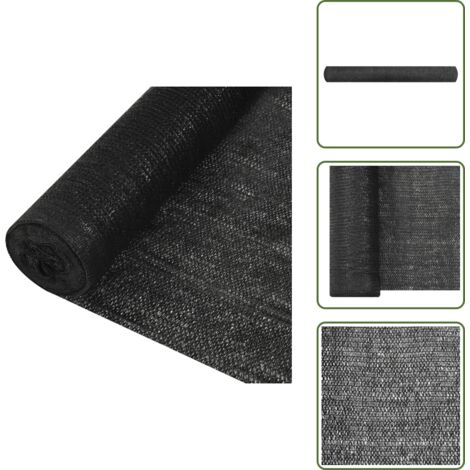 The Living Store Rete per Privacy Nera 3,6x10 m in HDPE 150 g/m² - Rete da giardino