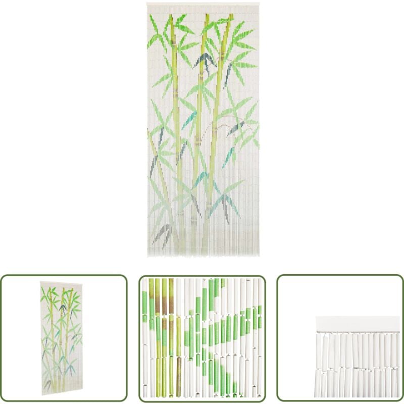 The Living Store - Rideau de porte contre insectes Bambou 90 x 200 cm - Rideau Anti-moustique - Rideau En Bambou - Protection Contre Les Insectes