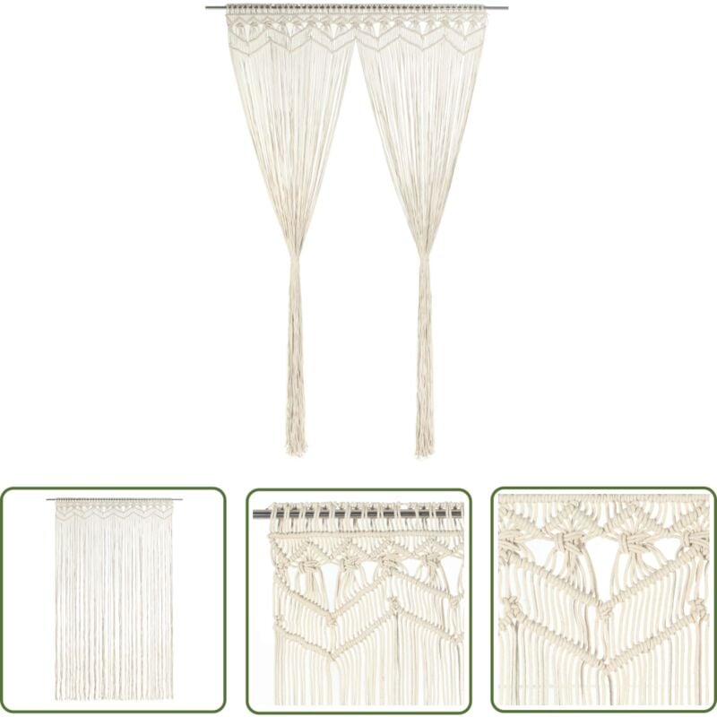 The Living Store - Rideau en macramé 140x240 cm Coton - Rideau Macramé - Rideau Décoration - Rideau Coton - Rideau Salon - Rideau Chambre