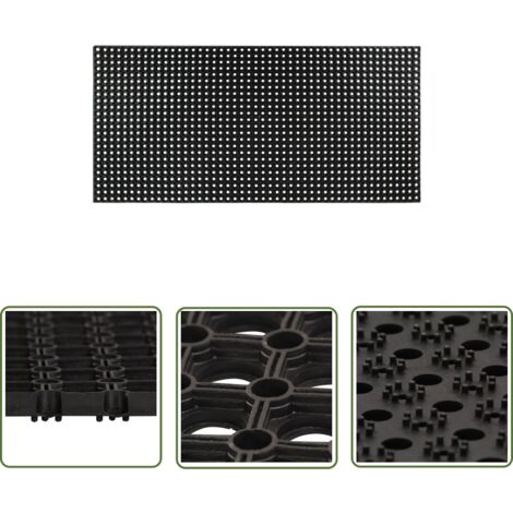 The Living Store Ringgummimatte 22 mm 100x150 cm - Gummi Matte - Bodenmatte - Rutschfeste Matte - Witterungsbeständige Matte - Outdoor Matte