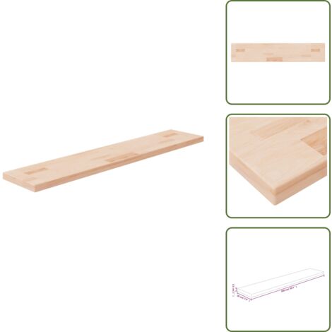 The Living Store Ripiano 100x20x2,5 cm Legno Massello di Rovere Non Trattato - Ripiano in legno