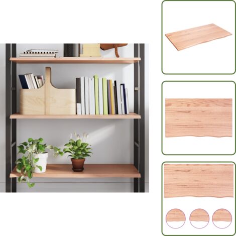 The Living Store Ripiano Muro Marrone Chiaro 100x60x2cm Massello Rovere Trattato - Ripiano in rovere
