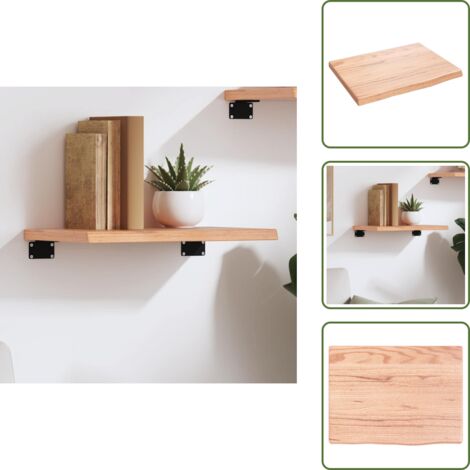 The Living Store Ripiano Muro Marrone Chiaro 40x30x2 cm Massello Rovere Trattato - Scaffale in legno