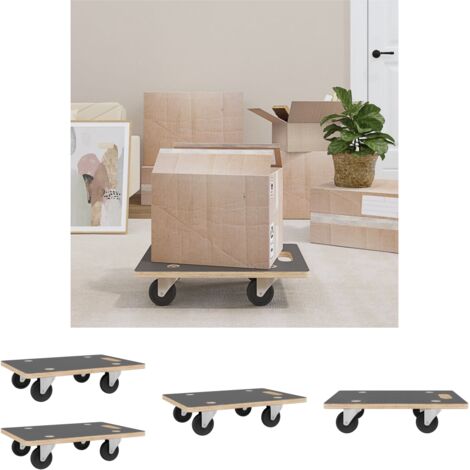 The Living Store Rollbretter 2 Stk. Rechteckig 50x35x11,5 cm - Paletten & Ladeflächen