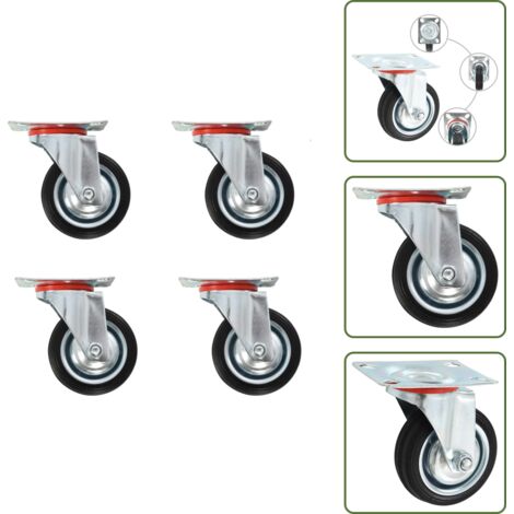 The Living Store Rotelle Girevoli 4 pz 75 mm - Ruote per mobili