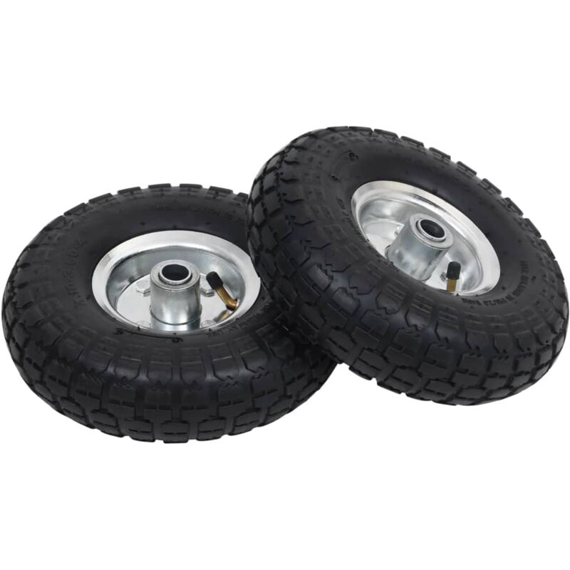 The Living Store - Roue de diable 2 pcs Caoutchouc 4.10/3.50-4 (260 x 83 mm)