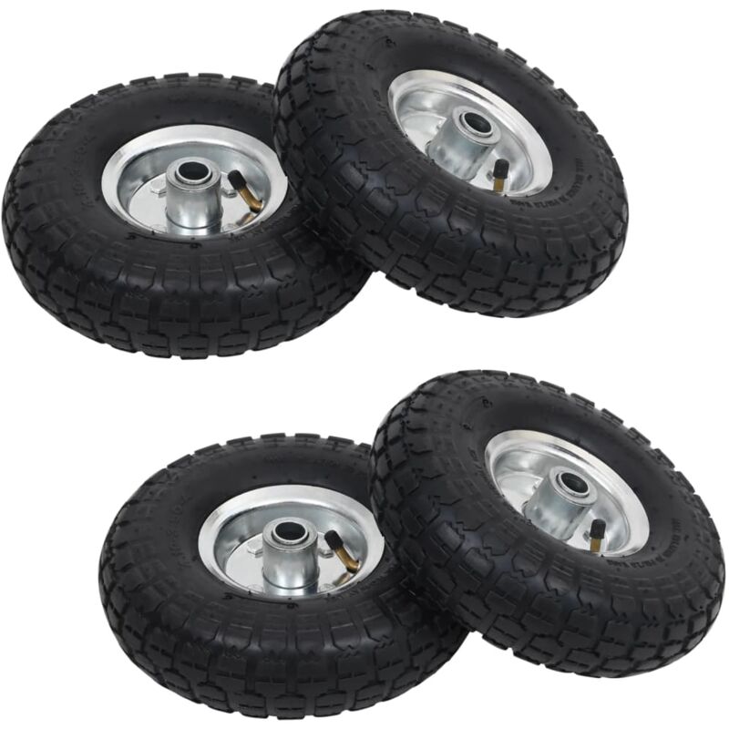Roue de diable 4 pcs Caoutchouc 4.10/3.50-4 (260 x 83 mm) - The Living Store