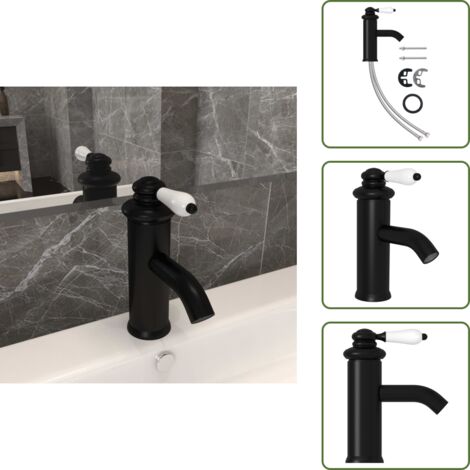 The Living Store Rubinetto per Lavabo del Bagno Nero 130x180 mm - Rubinetto per lavabo