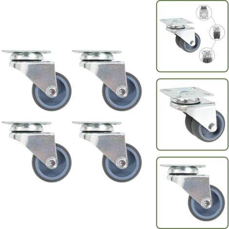The Living Store Ruedas dobles giratorias 4 unidades 50 mm - Ruedas dobles