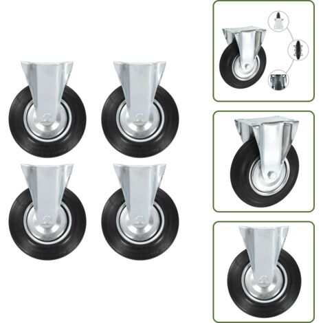 The Living Store Ruedas fijas 4 unidades 200 mm - Ruedas de goma