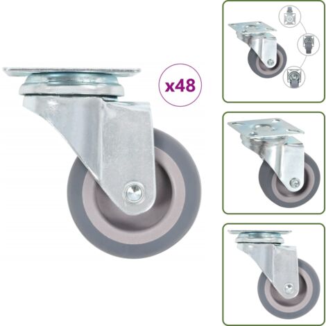 The Living Store Ruote Girevoli 48 pz 50 mm - Ruote per mobili