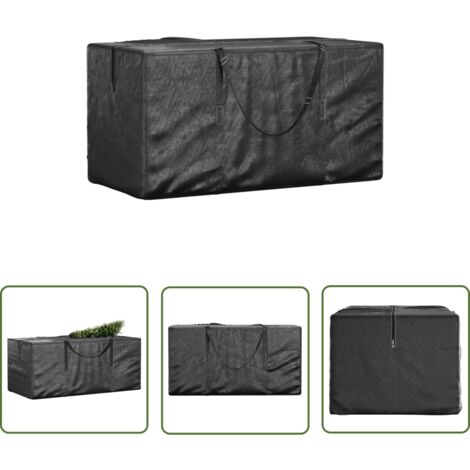 The Living Store Sac de rangement pour sapin de Noël noir 150x75x75 cm PE - Sac De Rangement Sapin De Noël - Housse Sapin De Noel - Protection Sapin De Noël - Rangement Extérieur - Stockage Hivernage