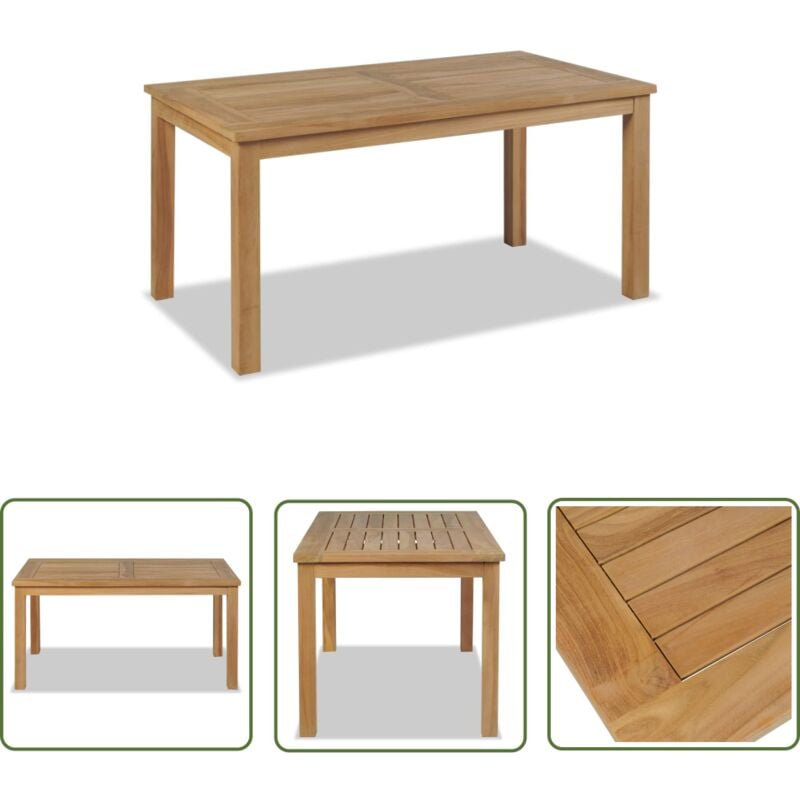 The Living Store - Table basse Teck 90x50x45 cm - Table Basse Teck - Table Basse Extérieure - Mobilier De Jardin - Table D'appoint - Déco Rustique