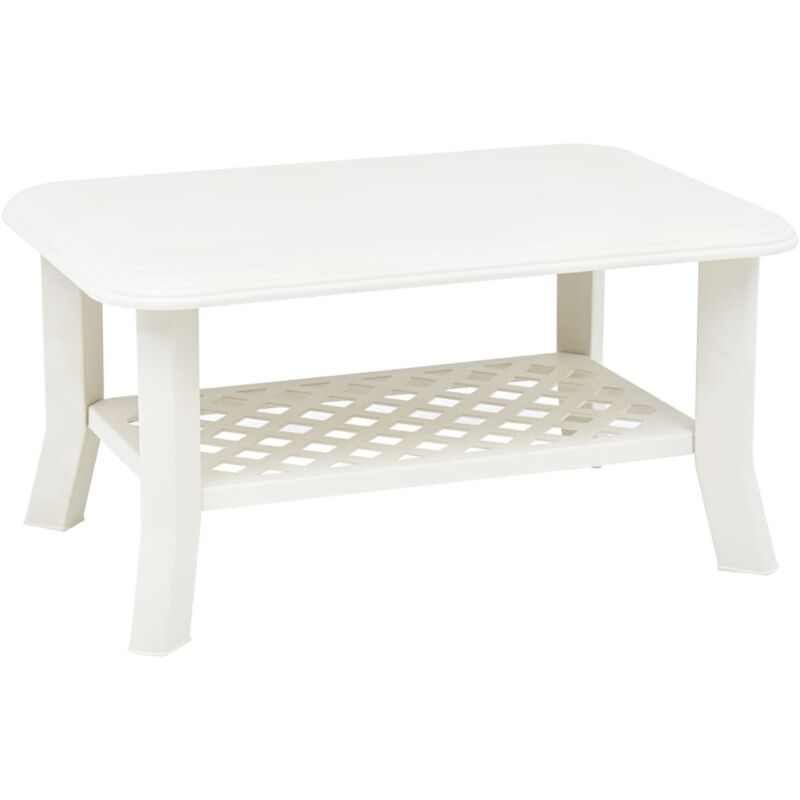 Table basse Blanc 90 x 60 x 46 cm Plastique The Living Store Blanc