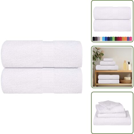 The Living Store Salviette FROGN 2 pz Bianco 15x21 cm 360 g/m² - Salviette per il viso