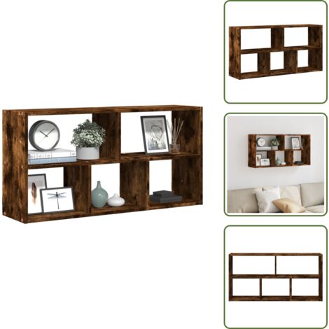 The Living Store Scaffale a Muro Rovere Fumo 100x25x50 cm in Legno Multistrato - Scaffale in legno
