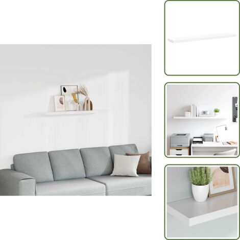 The Living Store Scaffale a Parete Bianco 120x23,5x3,8 cm in MDF - Scaffale a parete