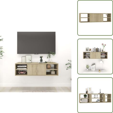 The Living Store Scaffale a Parete Rovere Sonoma 102x30x29 cm Legno Multistrato - Scaffale in legno