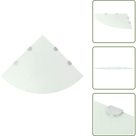 The Living Store Scaffale Angolare con Supporti Cromati Vetro Bianco 45x45 cm - Scaffale a Parete