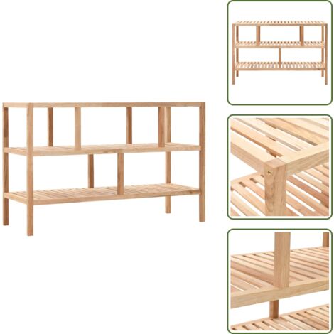 The Living Store Scaffale da Bagno in Legno Massello di Noce 100x40x65 cm - Scaffale in noce