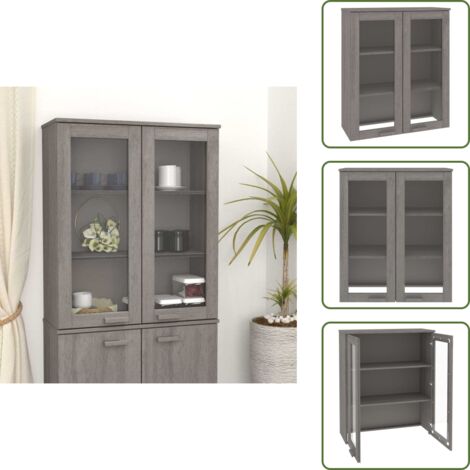 The Living Store Scaffale per Credenza Grigio Chiaro 85x35x100 cm Legno di Pino - Scaffale in legno