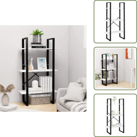 The Living Store Scaffale Portaoggetti Bianco 60x30x105 cm Legno Multistrato - Scaffale in metallo