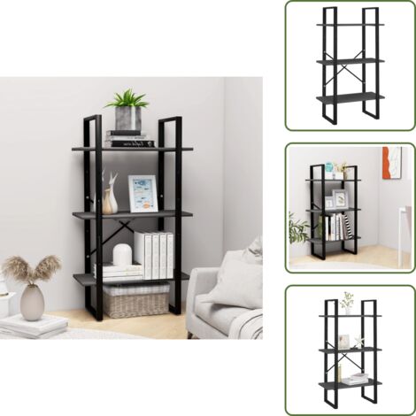 The Living Store Scaffale Portaoggetti Grigio 60x30x105 cm Legno Multistrato - Scaffale in legno
