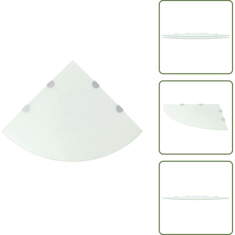 The Living Store Scaffali Angolari 2 pz Supporti Cromati e Vetro Bianco 45x45 cm - Scaffale a Parete
