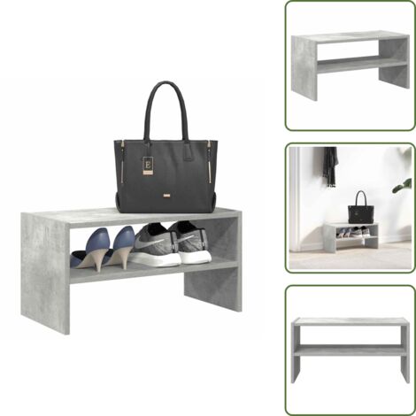 The Living Store Scarpiera Impilabile Grigio Cemento 60x30x30,5 cm - Armadietto per scarpe