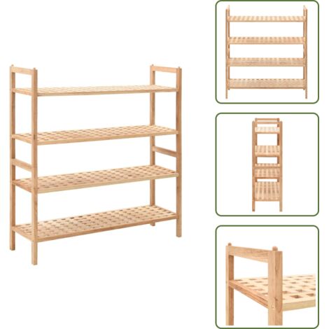 The Living Store Scarpiera in Legno Massello di Noce 69x26x81 cm - Scarpiera in noce