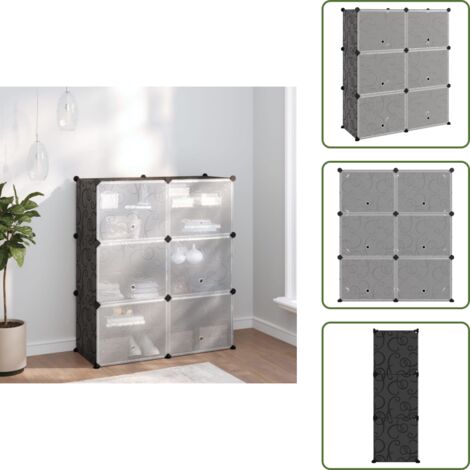 The Living Store Scarpiera Nera 84,5x31x93,5 cm in PP - Organizzatore calzature