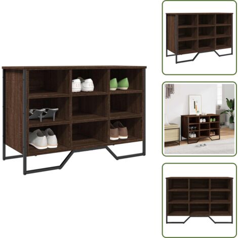 The Living Store Scarpiera Rovere Marrone 90x38x61,5 cm in Truciolato - Scarpiera marrone