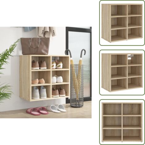 The Living Store Scarpiera Rovere Sonoma 52,5x30x50 cm - Scarpiera per interni
